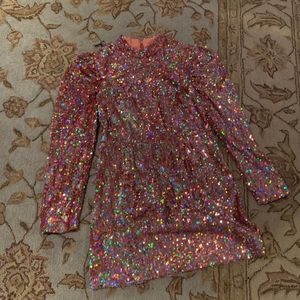 Zara Puff sleeve Sequin mini dress